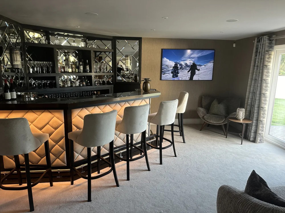 High-end painted private bar interior